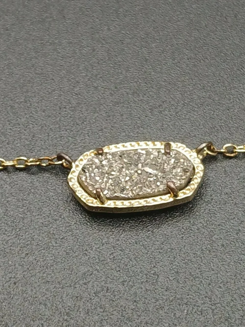 Kendra Scott Druzy Pendant Necklace 14k GP * Condition Read